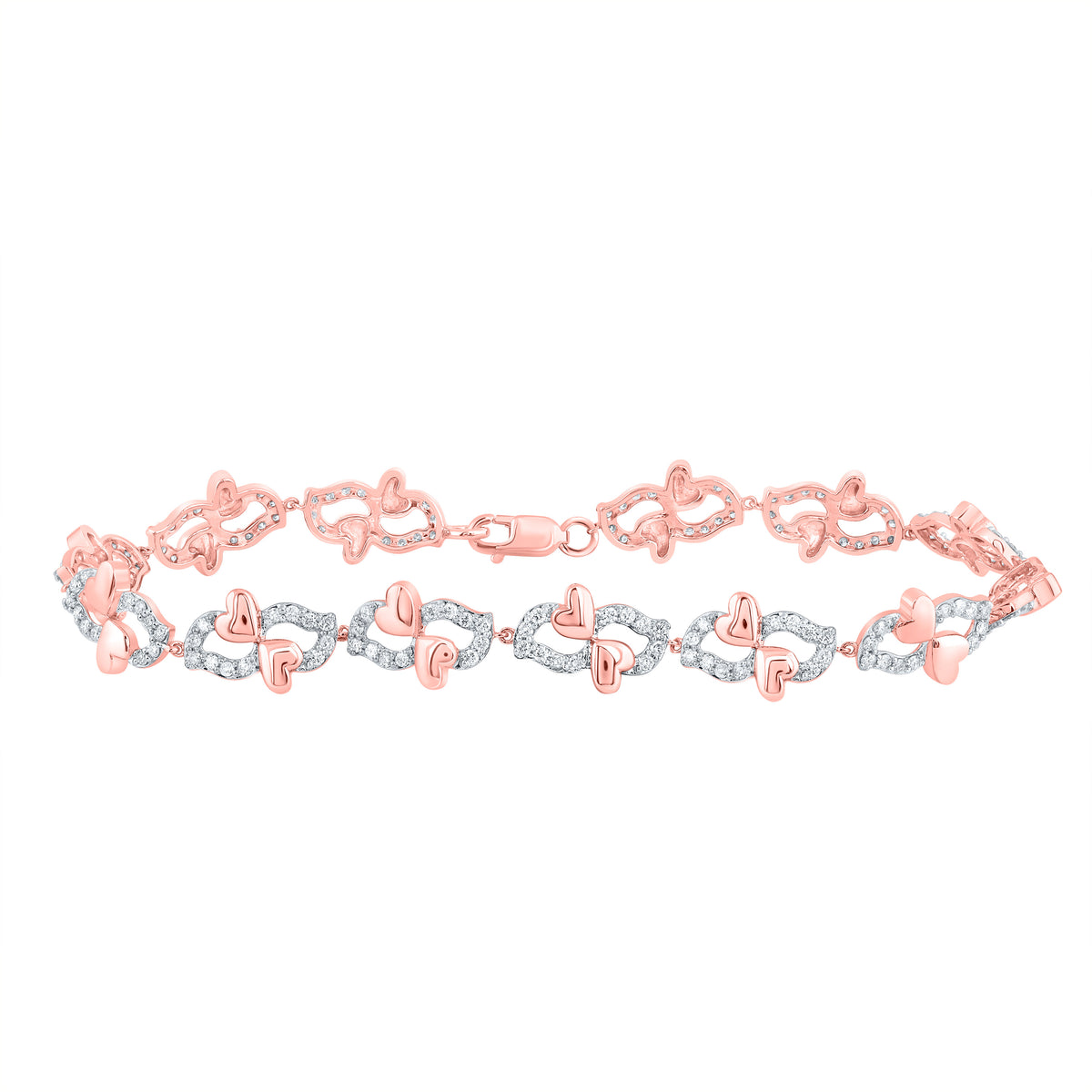 1 1/5CTW-DIA CN FASHION HEART BRACELET (7 INCH)