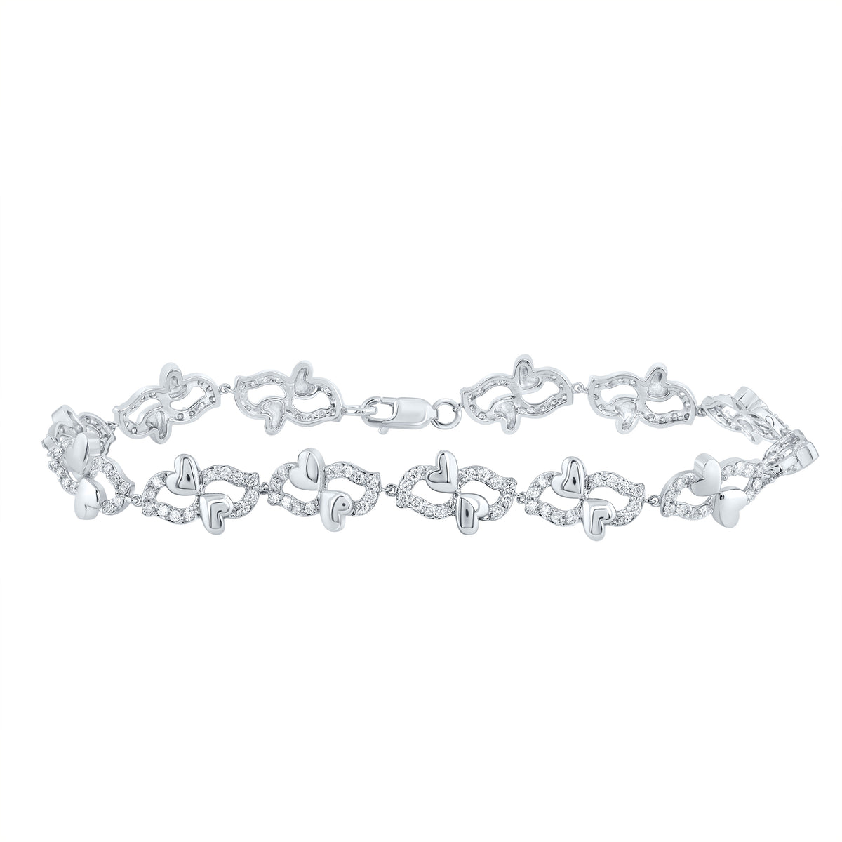 1 1/5CTW-DIA CN FASHION HEART BRACELET (7 INCH)