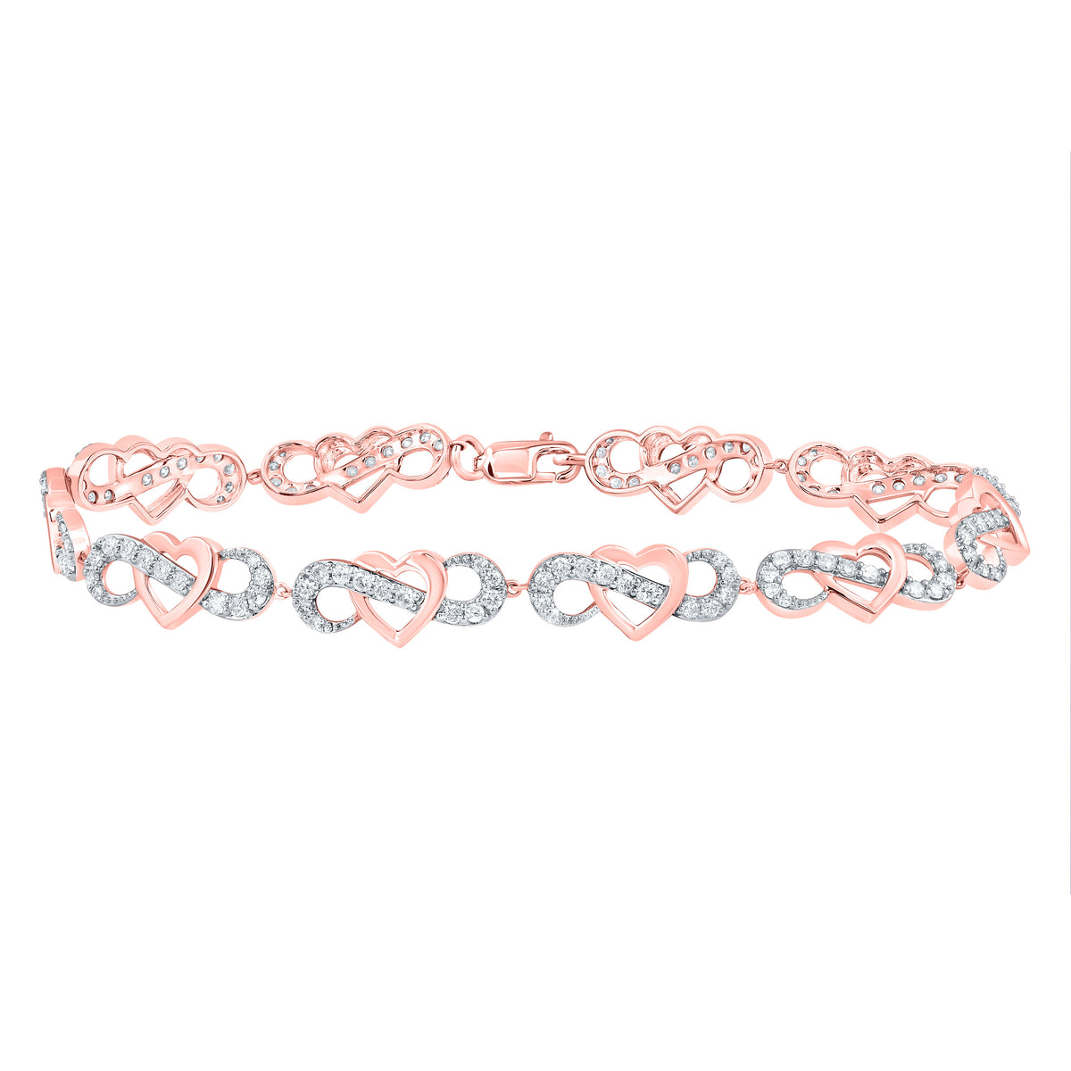1 1/3CTW-DIA CN FASHION HEART BRACELET (7 INCH)
