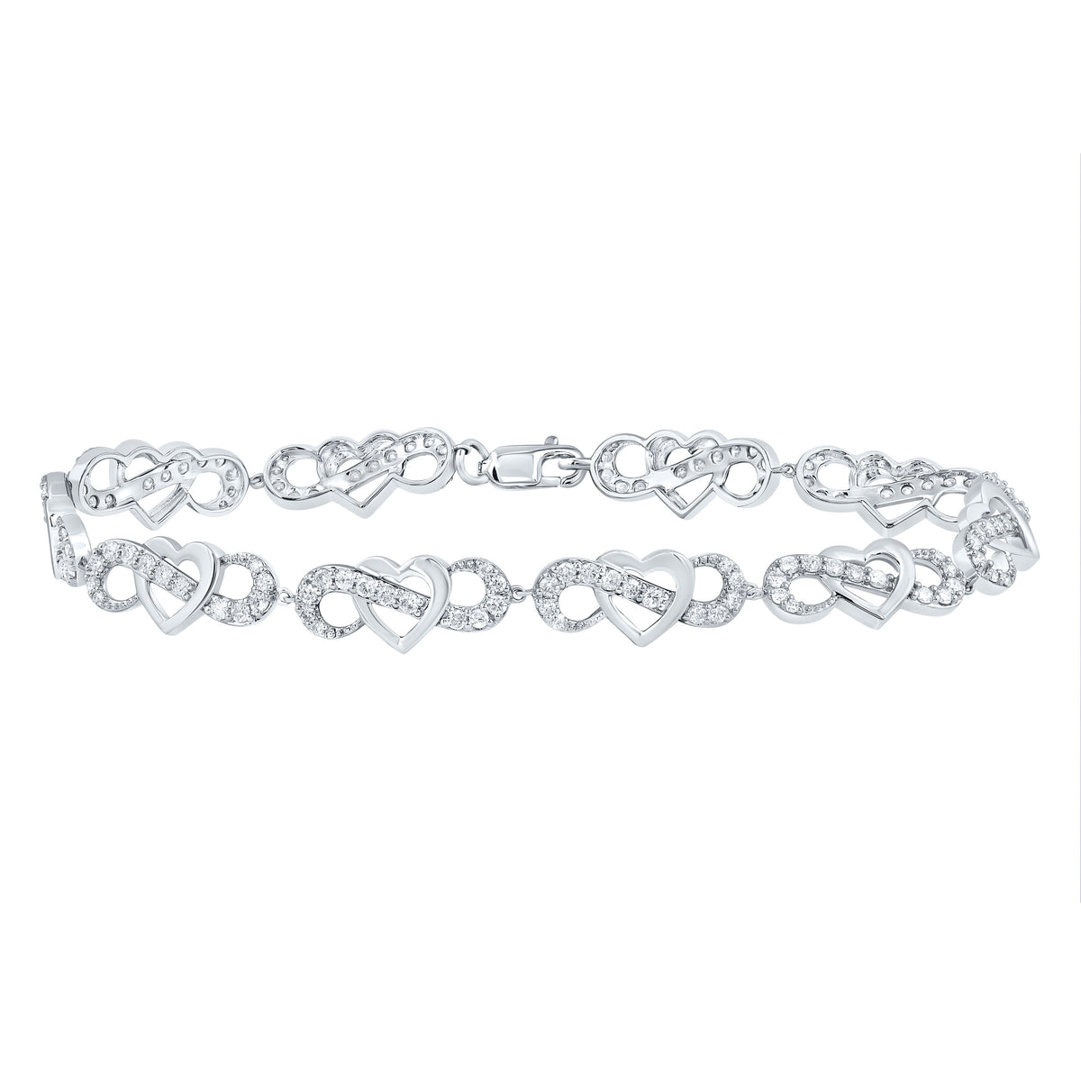 1 1/3CTW-DIA CN FASHION HEART BRACELET (7 INCH)