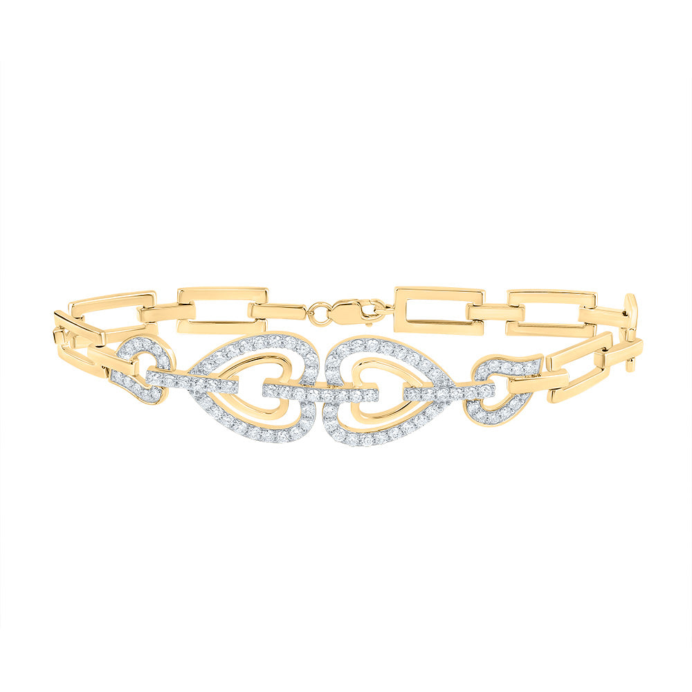 1 5/8CTW-DIA CN FASHION HEART BRACELET (7 INCH)