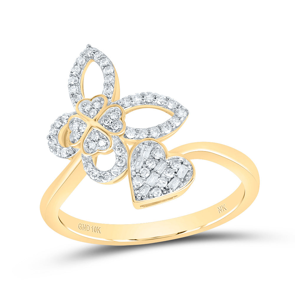 1/5CTW-DIA NK GIFT BUTTERFLY HEART RING