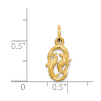 Load image into Gallery viewer, 14k Satin Diamond-cut Pisces Zodiac Charm
