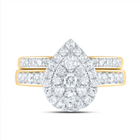 Load image into Gallery viewer, 1CTW-DIA ANA M PEAR DOUBLE HALO FASHION BRIDAL SET
