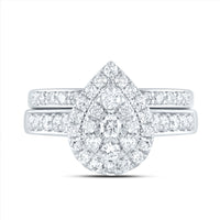 Load image into Gallery viewer, 1CTW-DIA ANA M PEAR DOUBLE HALO FASHION BRIDAL SET
