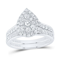 Load image into Gallery viewer, 1CTW-DIA ANA M PEAR DOUBLE HALO FASHION BRIDAL SET
