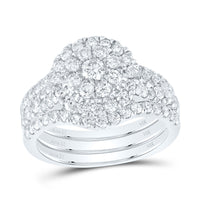 Load image into Gallery viewer, 1 5/8CTW-DIA ANA M ROUND SINGLE HALO FASHION BRIDAL SET
