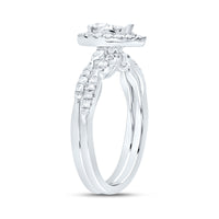 Load image into Gallery viewer, 5/8CTW-DIA ANA M PEAR SINGLE HALO FASHION BRIDAL SET
