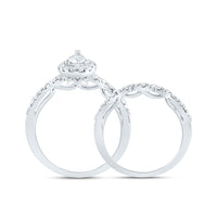 Load image into Gallery viewer, 5/8CTW-DIA ANA M PEAR SINGLE HALO FASHION BRIDAL SET
