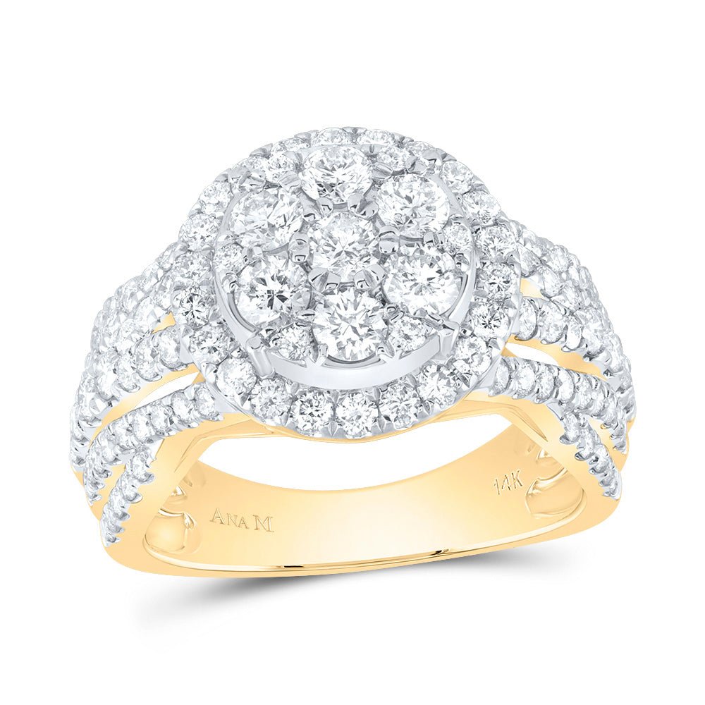 2CTW-DIA ANA M ROUND SINGLE HALO FASHION BRIDAL RING