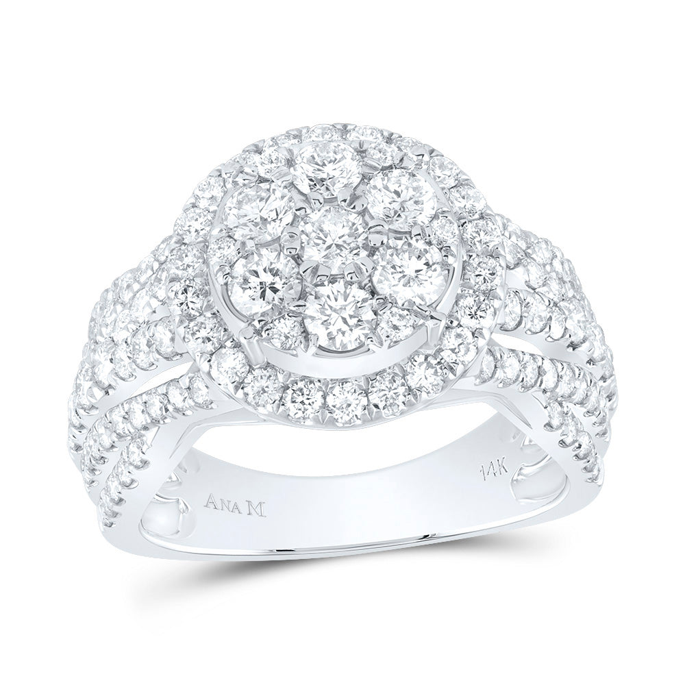 2CTW-DIA ANA M ROUND SINGLE HALO FASHION BRIDAL RING