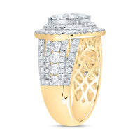 Load image into Gallery viewer, 3 CTW-DIA ANA M ROUND DOUBLE HALO FASHION BRIDAL RING
