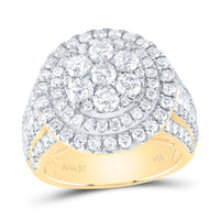 Load image into Gallery viewer, 3 CTW-DIA ANA M ROUND DOUBLE HALO FASHION BRIDAL RING
