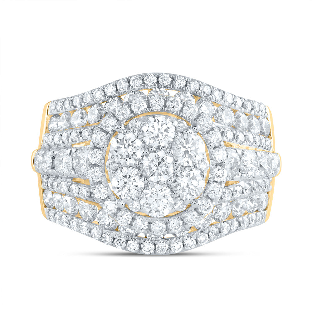 3CTW-DIA ANA M ROUND SINGLE HALO FASHION BRIDAL RING