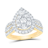 Load image into Gallery viewer, 1 1/2CTW-DIA ANA M 1/5CT-CRD PEAR SINGLE HALO BRIDAL RING
