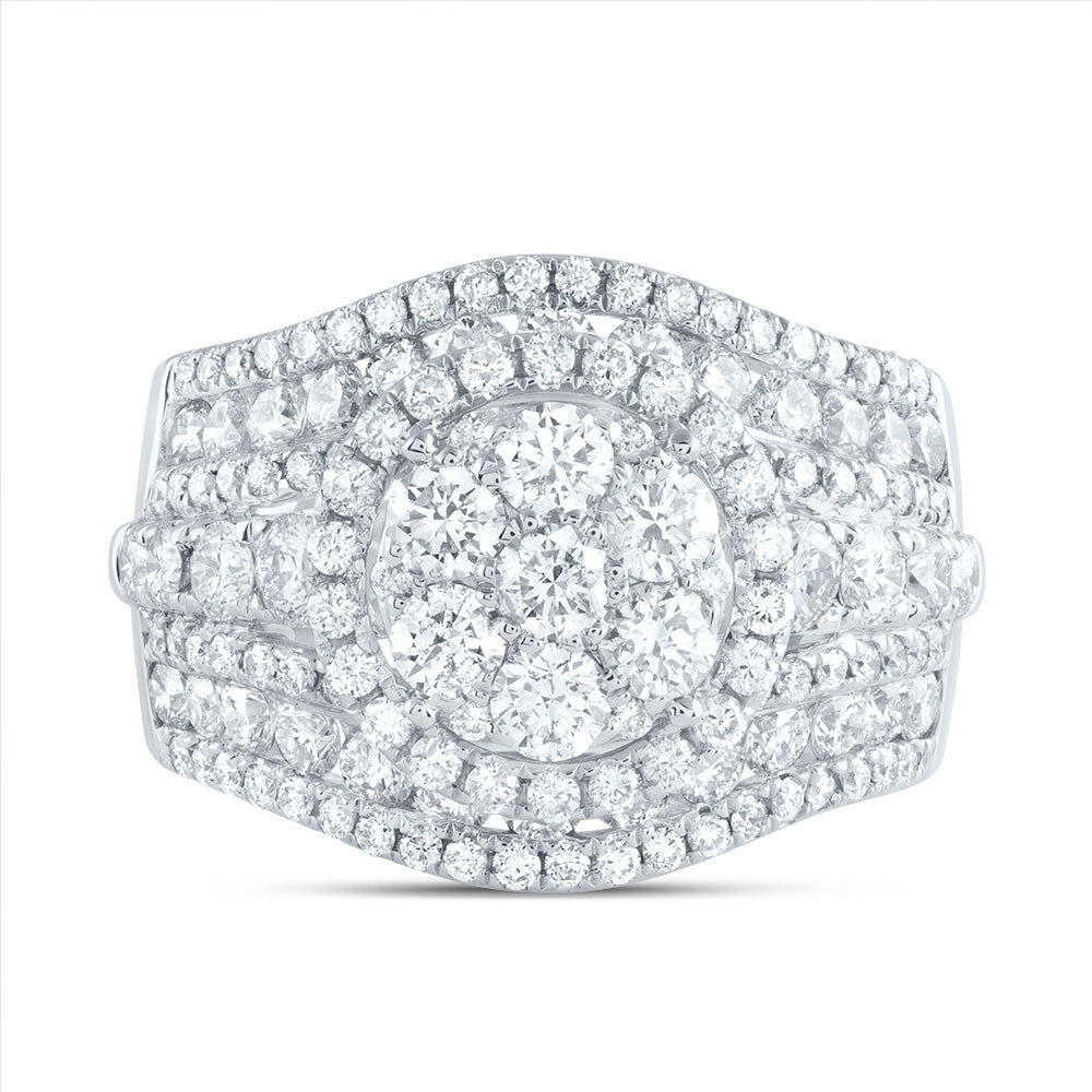 3CTW-DIA ANA M ROUND SINGLE HALO FASHION BRIDAL RING
