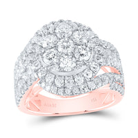 Load image into Gallery viewer, 3 CTW-DIA ANA M ROUND SINGLE HALO FASHION BRIDAL RING
