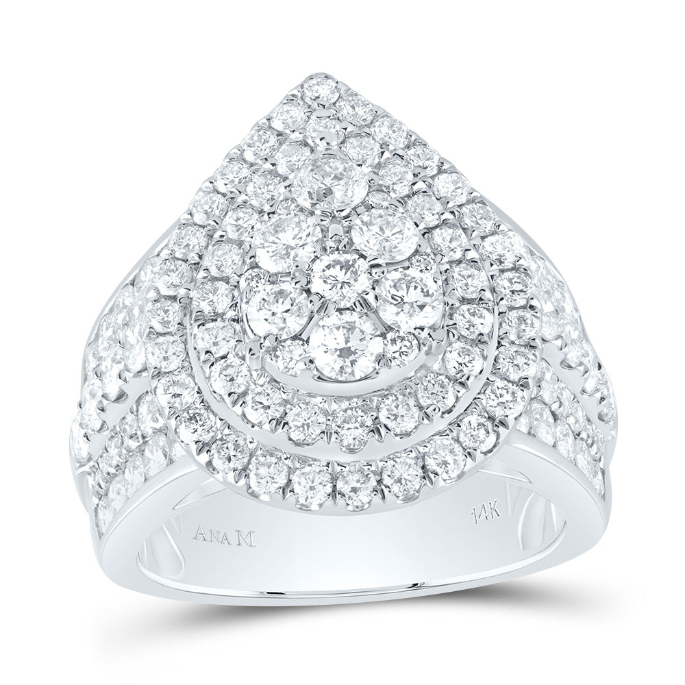 3CTW-DIA ANA M PEAR DOUBLE HALO FASHION BRIDAL RING