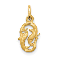 Load image into Gallery viewer, 14k Satin Diamond-cut Pisces Zodiac Charm
