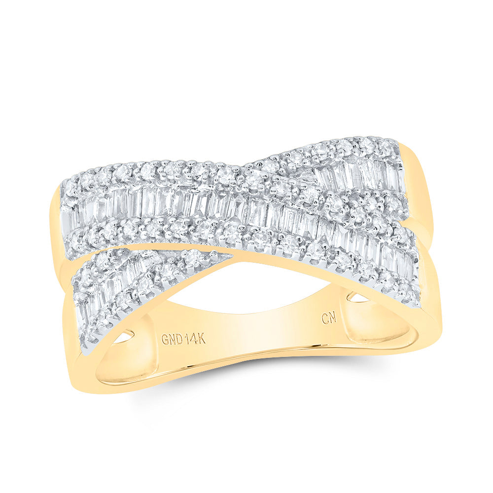3/8CTW-DIA CN CRISS-CROSS FASHION RING