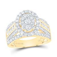 Load image into Gallery viewer, 1 3/4CTW-DIA CN OVAL SINGLE HALO BRIDAL RING
