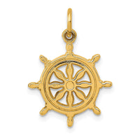 Load image into Gallery viewer, 14k Ships Wheel Charm
