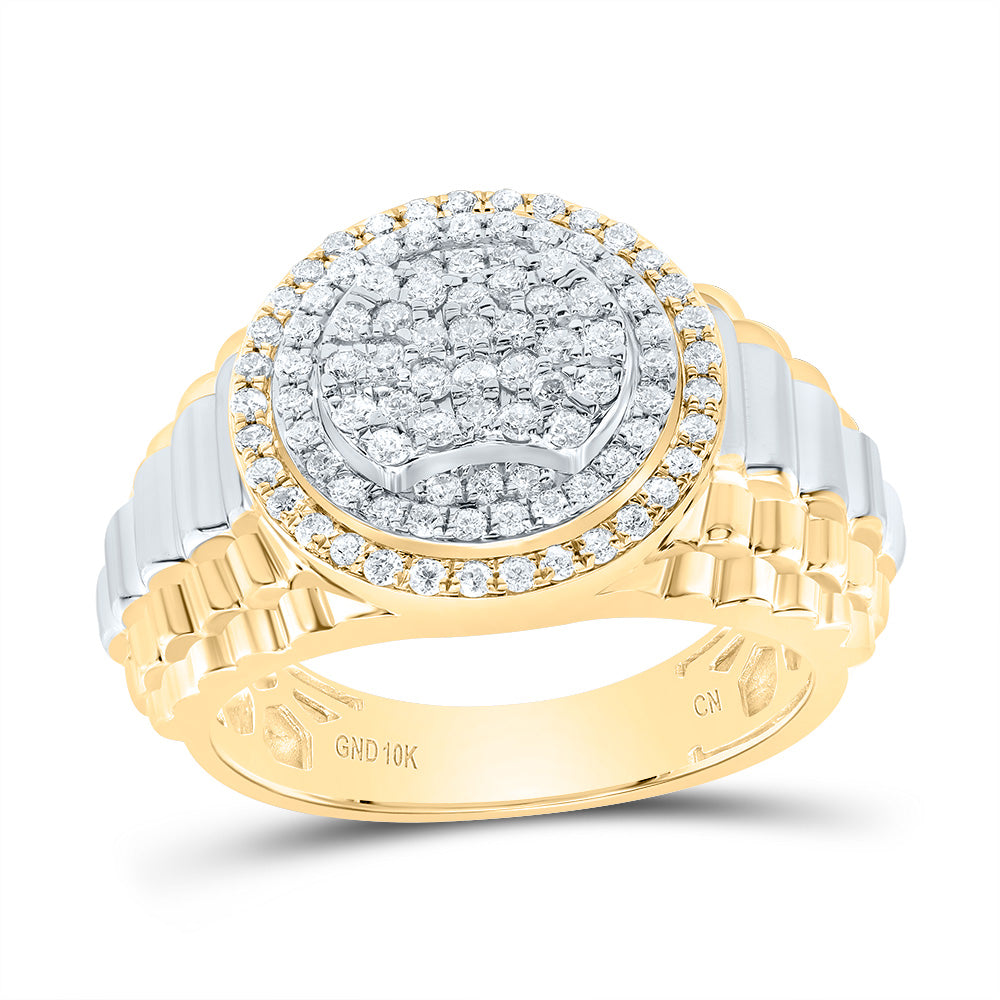 7/8CTW-DIA CN ROUND MENS RING