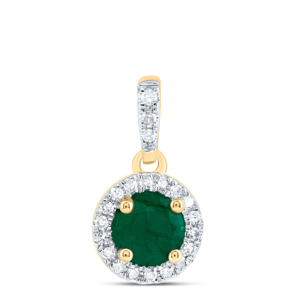 1/10CTW-DIA CN 5MM RD-EM NAT GEM ROUND PENDANT