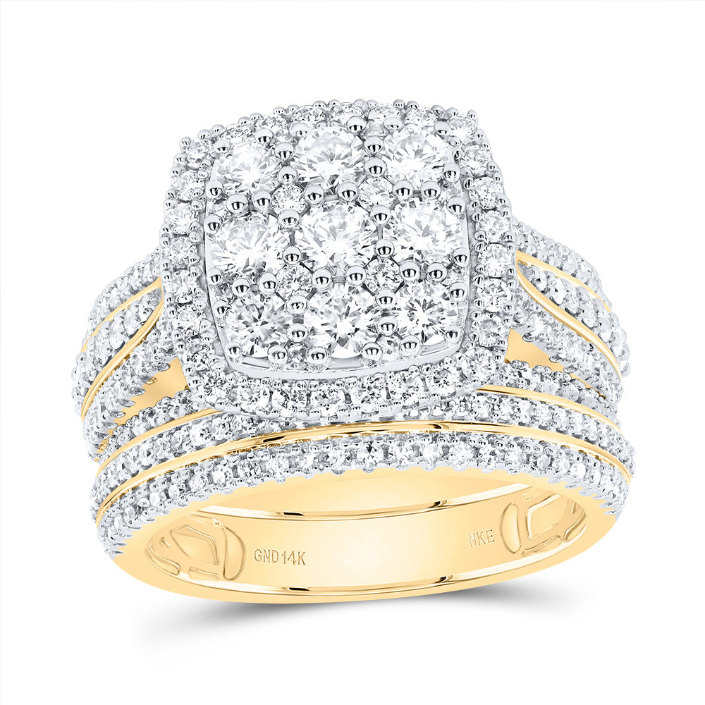 1 7/8CTW-DIA NKE CUSHION SINGLE HALO BRIDAL SET