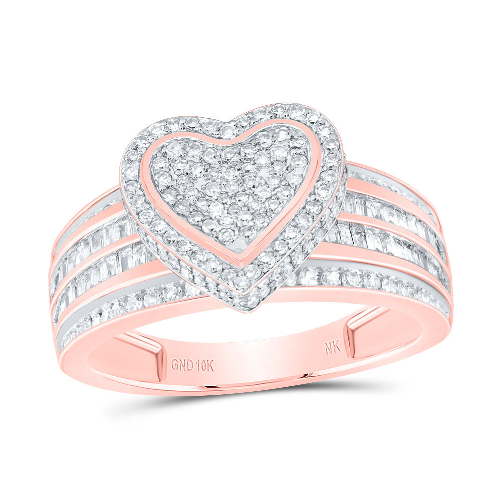 5/8CTW- DIA NK FASHION HEART RING