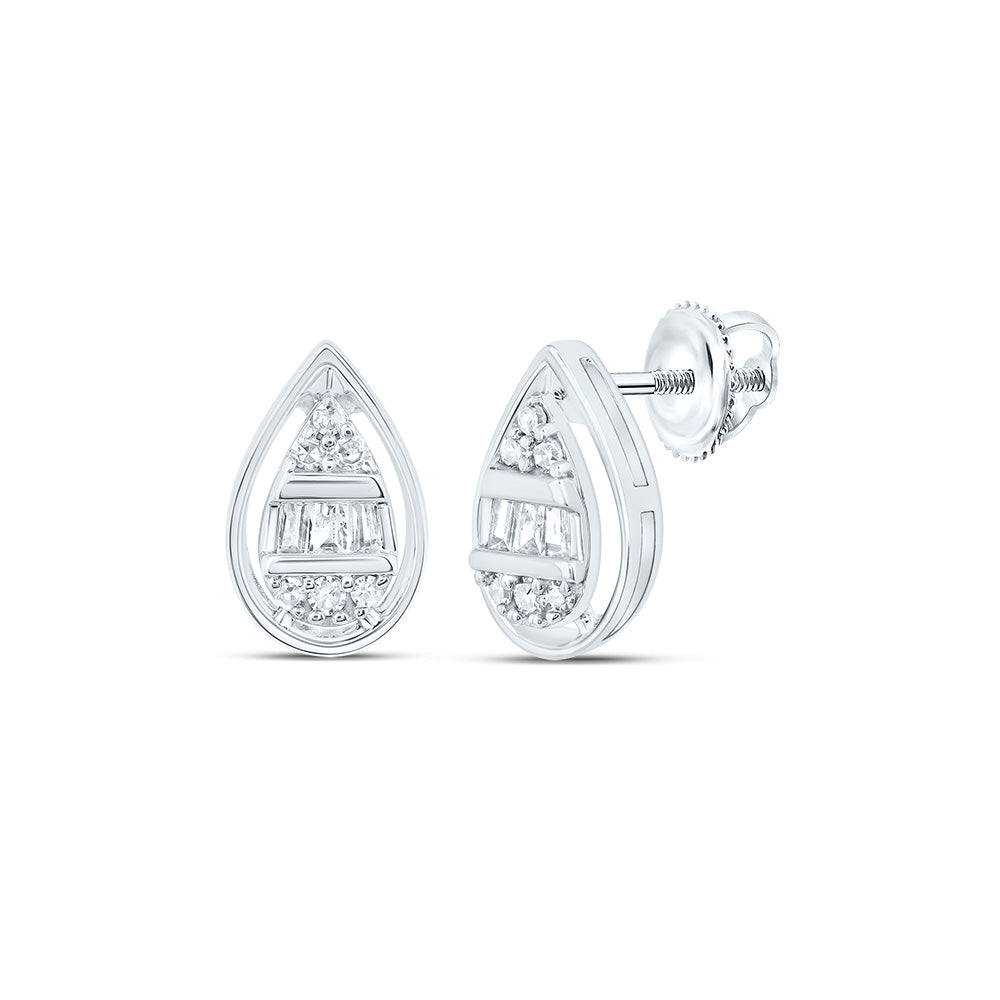 1/10CTW-DIA NK GIFT PEAR STUD EARRING