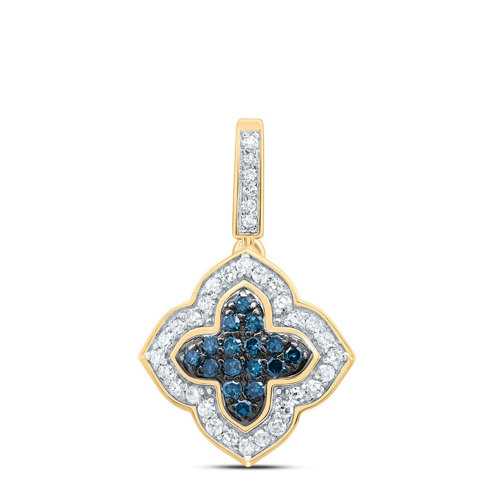 1/4CTW-DIA P1 GIFT BLUE DIAMOND CLOVER PENDANT