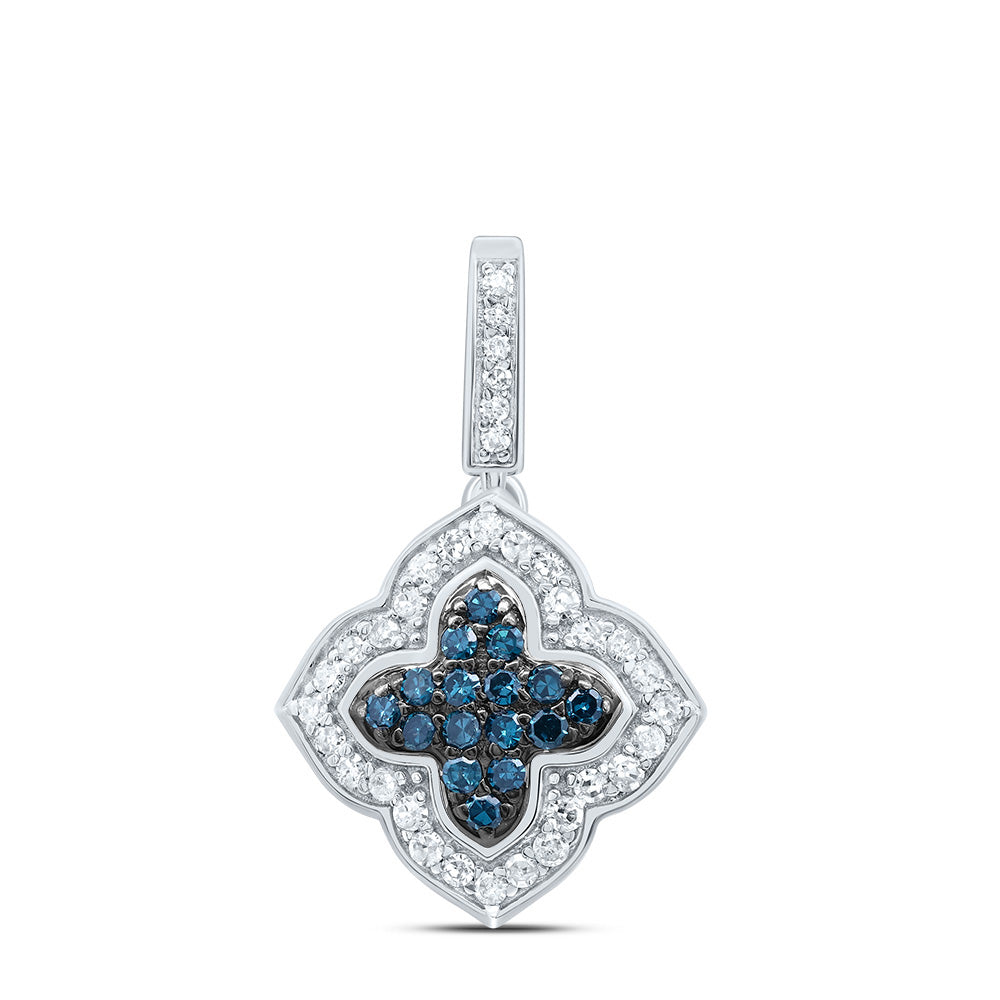 1/4CTW-DIA P1 GIFT BLUE DIAMOND CLOVER PENDANT