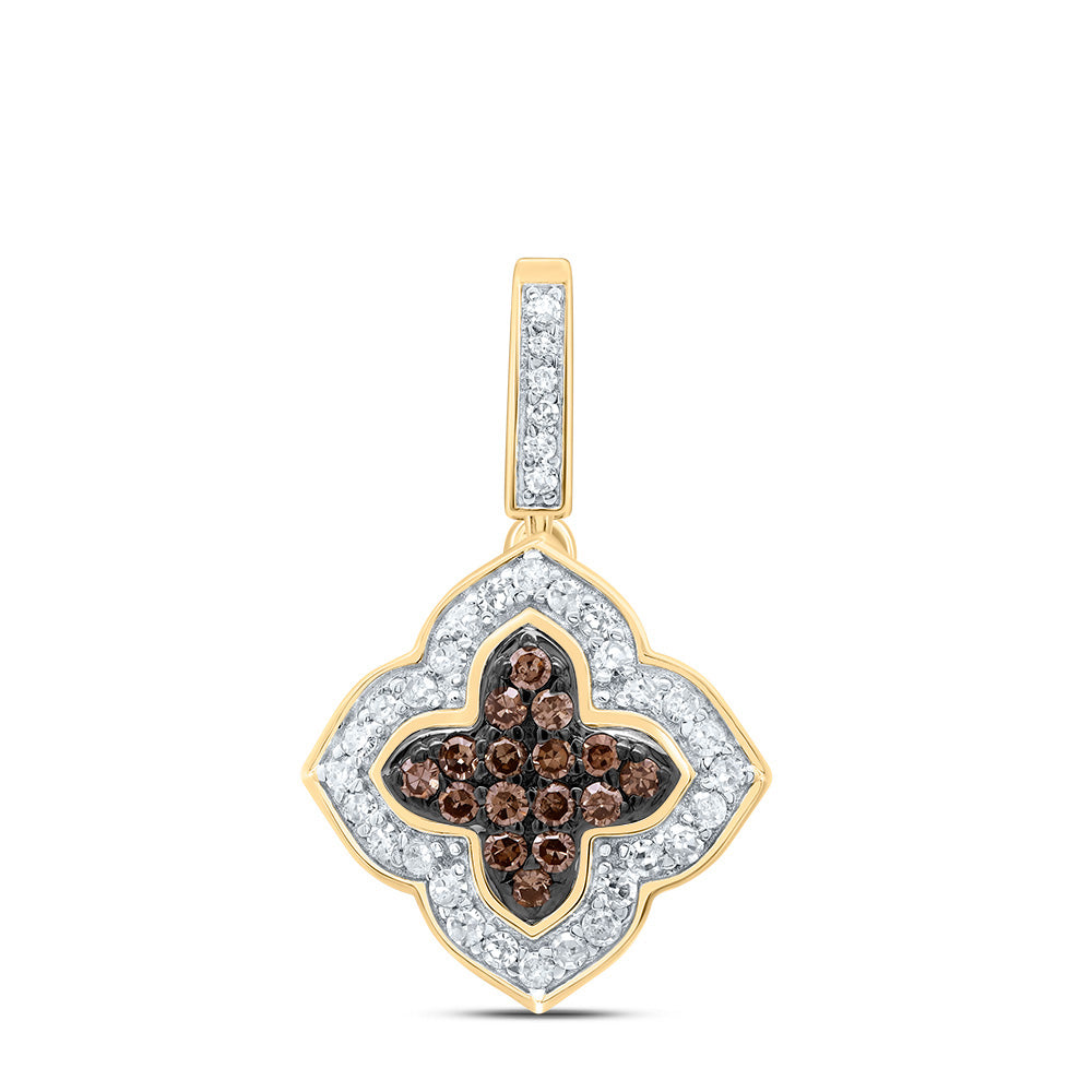 1/4CTW-DIA P1 GIFT COGNAC NATURAL CLOVER PENDANT
