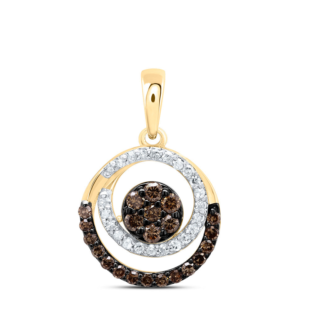 1/3CTW-DIA P1 GIFT COGNAC NATURAL ROUND PENDANT