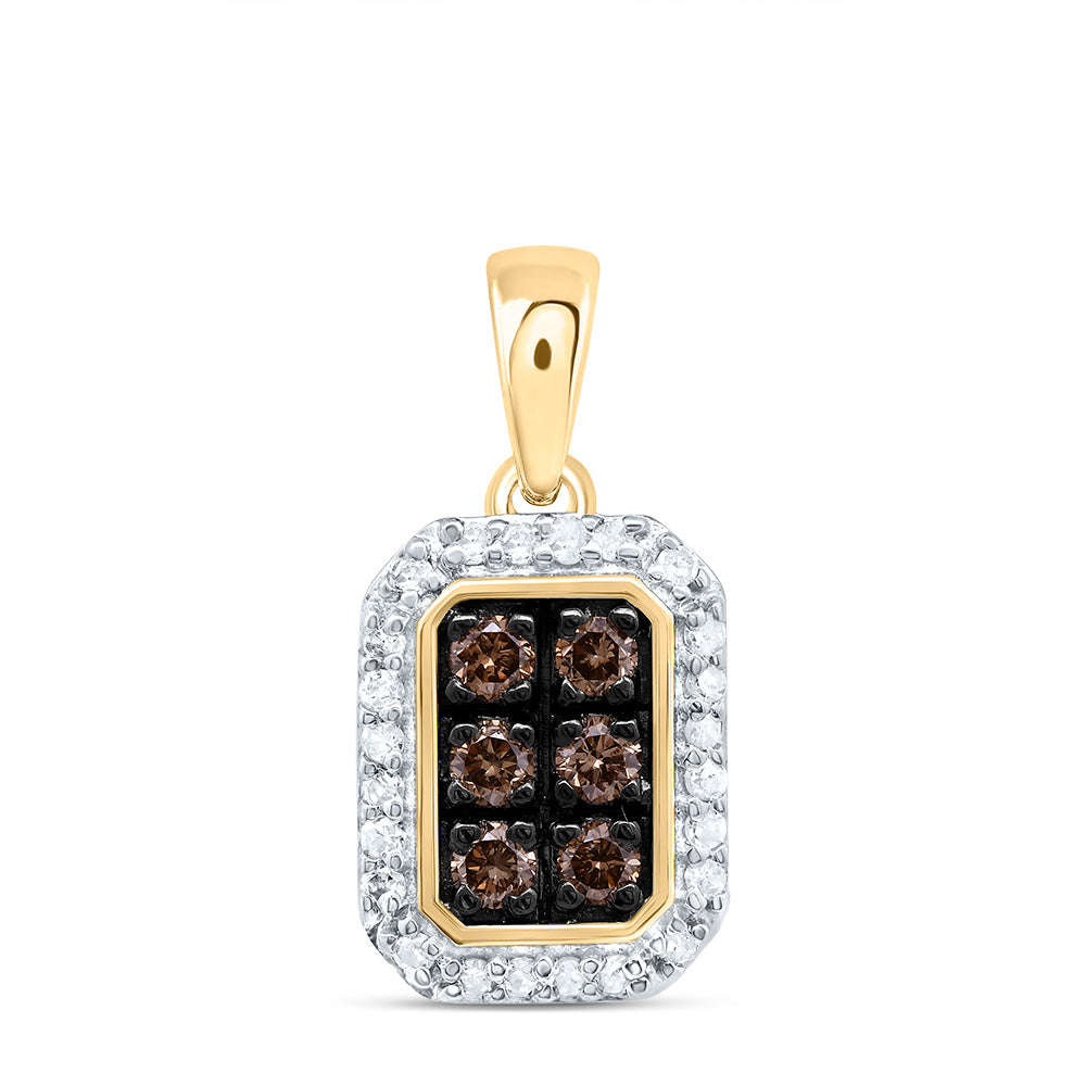 1/4CTW-DIA P1 GIFT COGNAC NATURAL EMERALD PENDANT