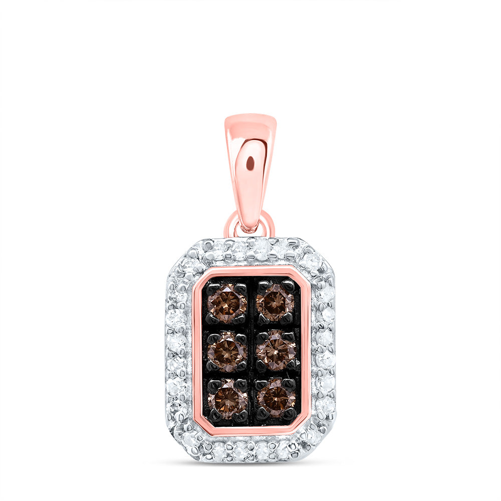 1/4CTW-DIA P1 GIFT COGNAC NATURAL EMERALD PENDANT
