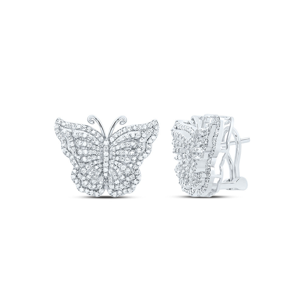 1 CTW-DIA NK FASHION BUTTERFLY EARRING