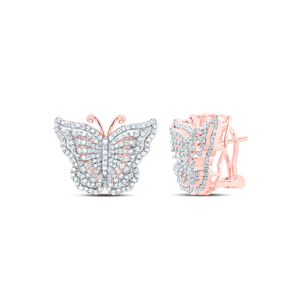 1 CTW-DIA NK FASHION BUTTERFLY EARRING