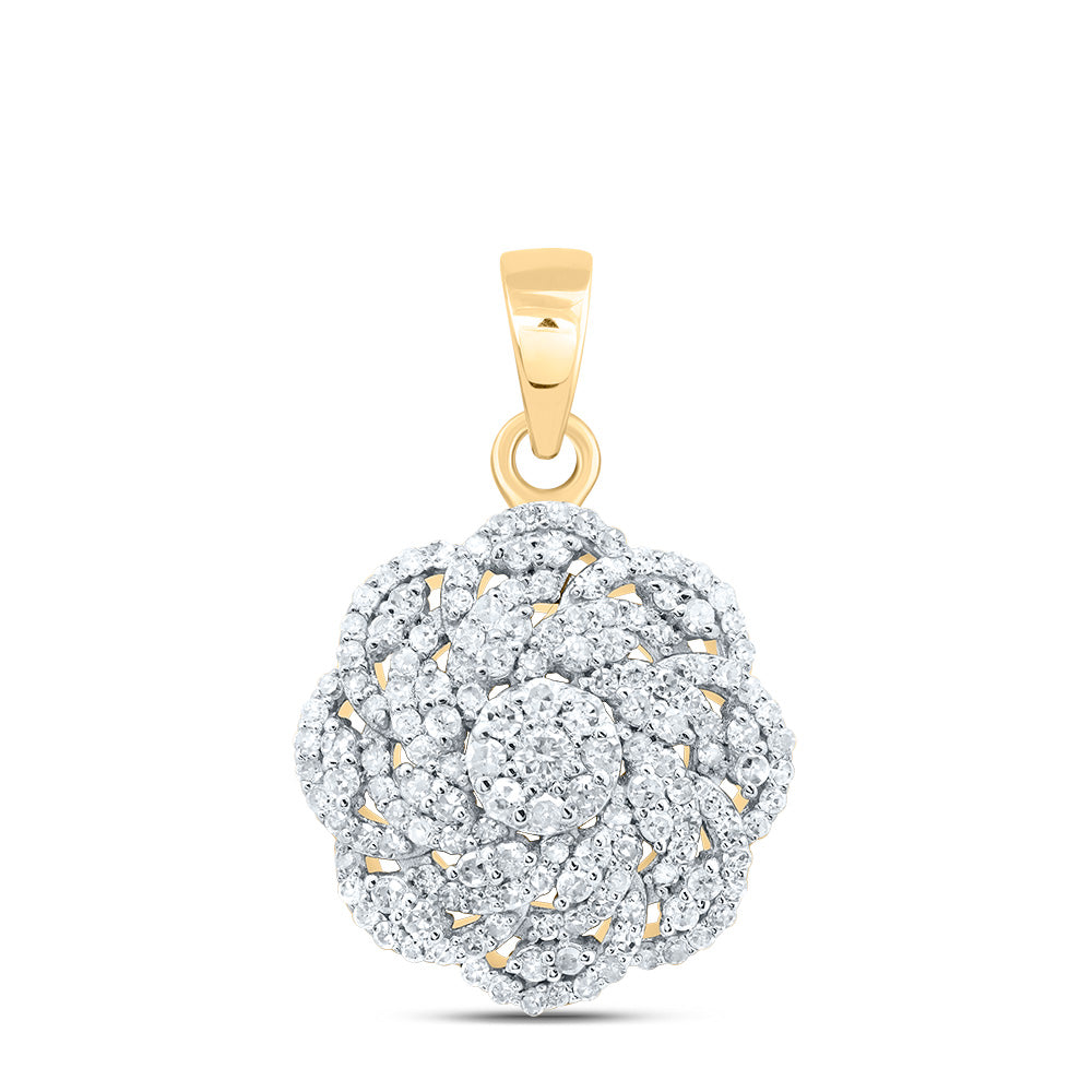 1/2CTW-DIA P1 GIFT FLOWER PENDANT