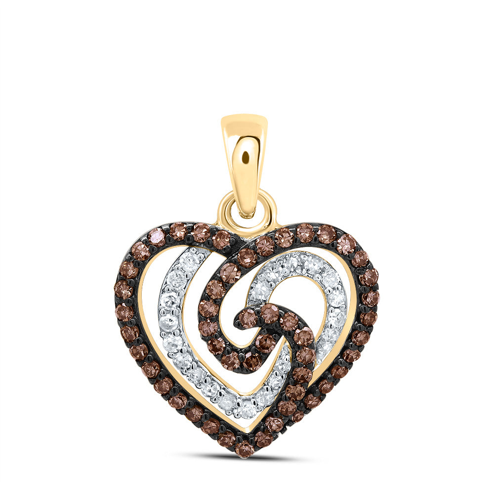 3/8CTW-DIA P1 GIFT COGNAC NATURAL HEART PENDANT