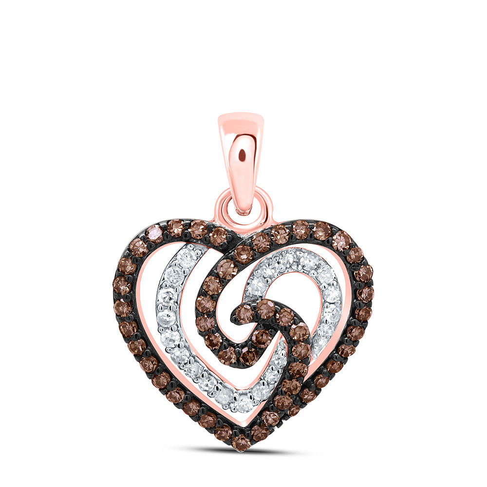3/8CTW-DIA P1 GIFT COGNAC NATURAL HEART PENDANT