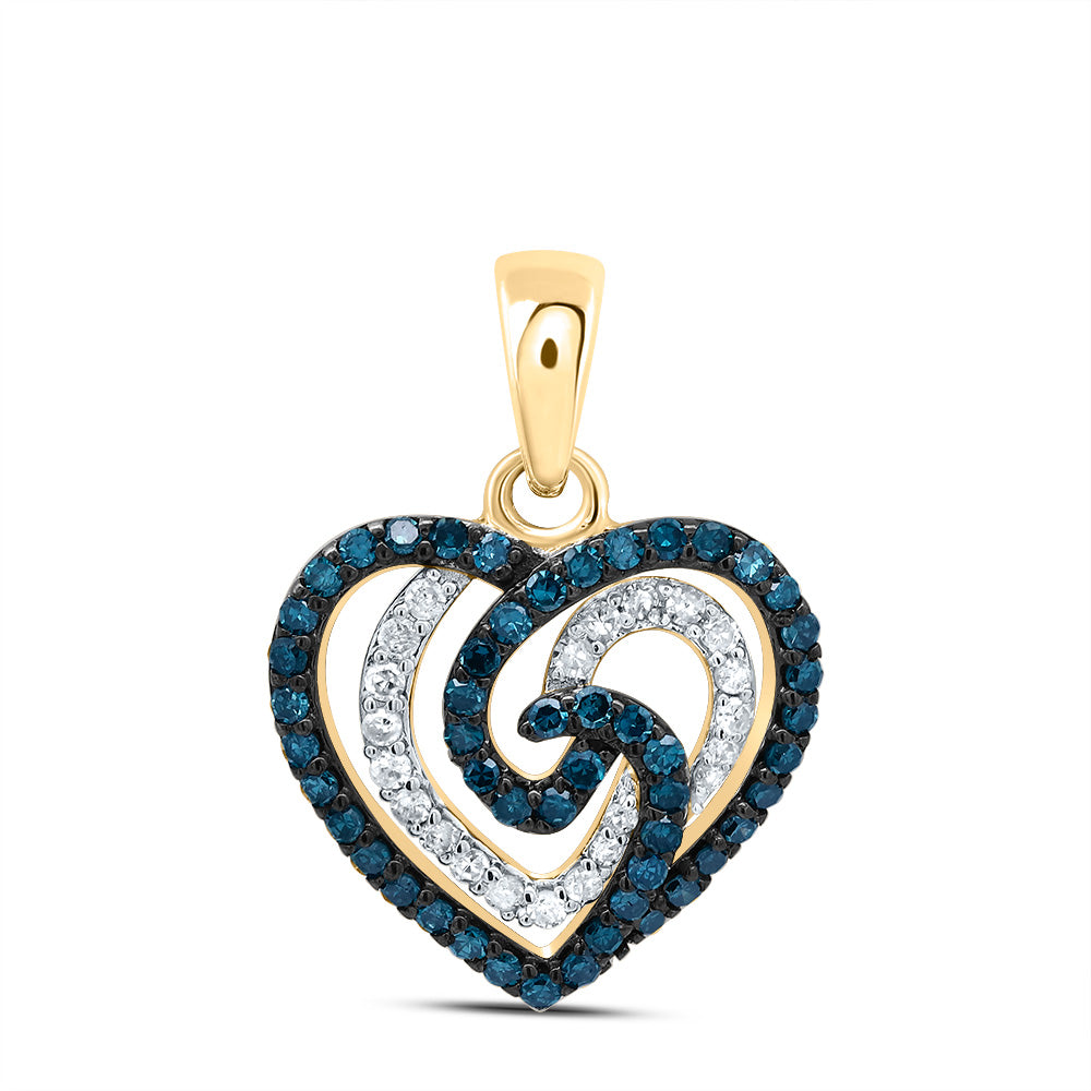 3/8CTW-DIA P1 GIFT BLUE DIAMOND   HEART PENDANT