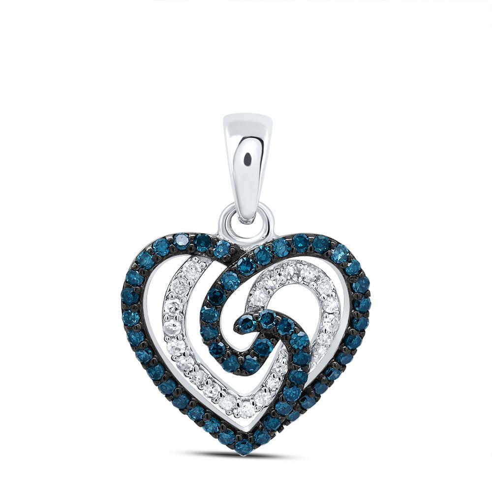 3/8CTW-DIA P1 GIFT BLUE DIAMOND  HEART PENDANT