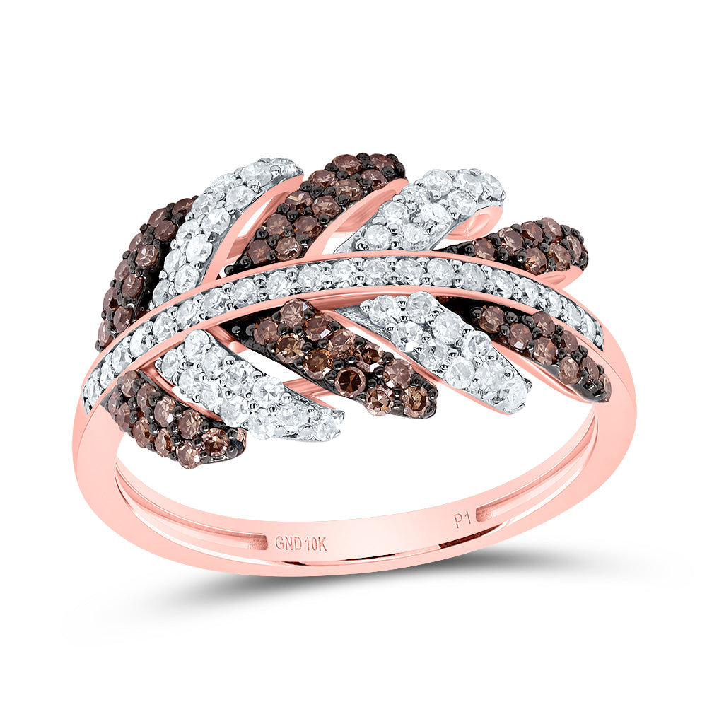 3/4CTW-DIA P1 GIFT COGNAC NATURAL LEAF RING