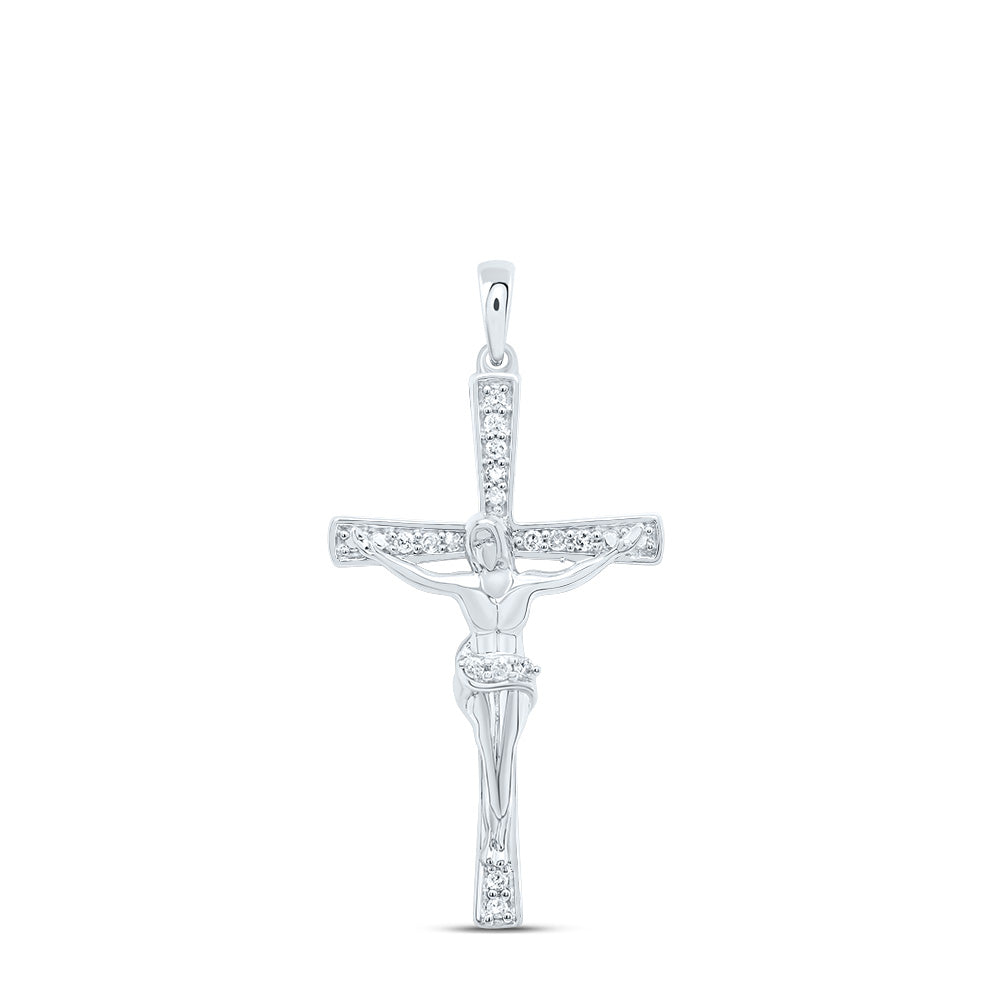 1/10CTW-DIA P1 GIFT JESUS CROSS PENDANT