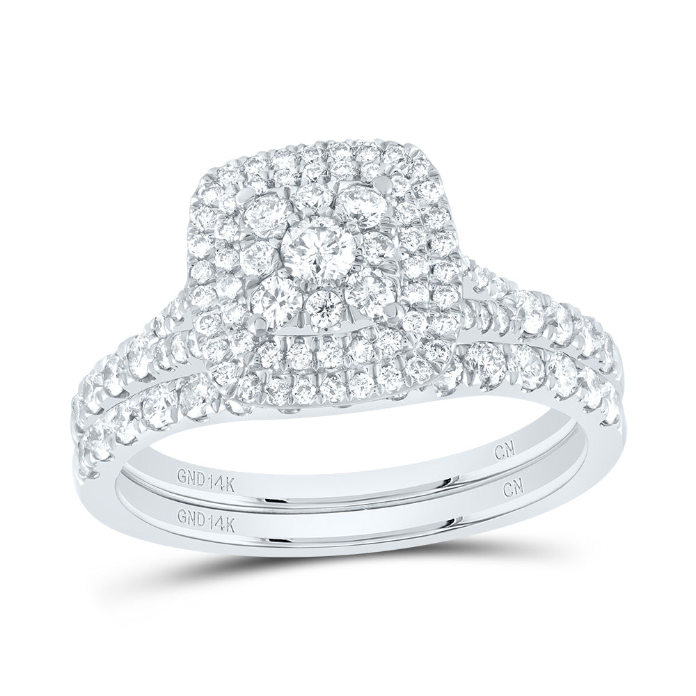 1CTW-DIA CN CUSHION SINGLE HALO BRIDAL SET