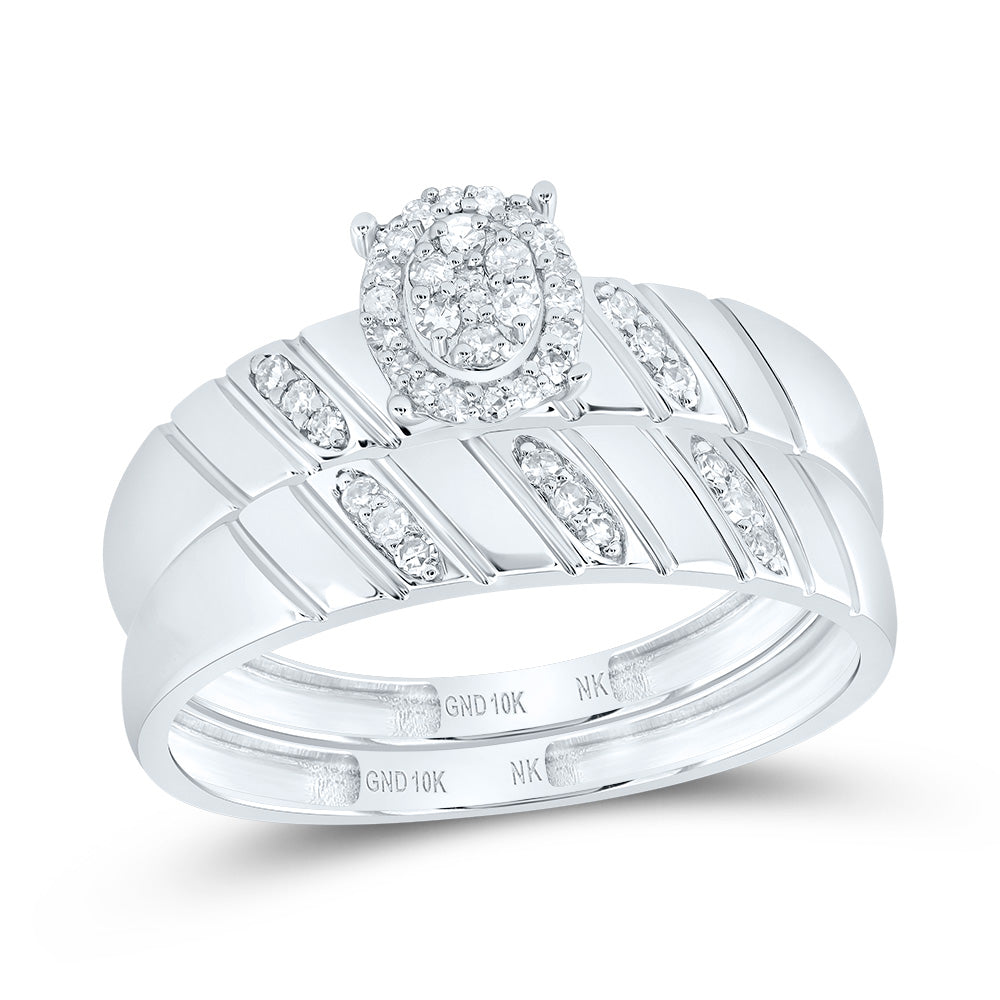 1/5CTW-DIA NK OVAL TRIO SET