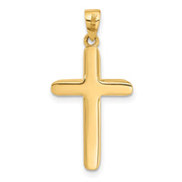 Load image into Gallery viewer, 14K Two-tone Polished and Textured Crucifix Pendant
