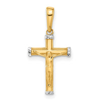 Load image into Gallery viewer, 14k and White Rhodium D/C Crucifix Cross Pendant
